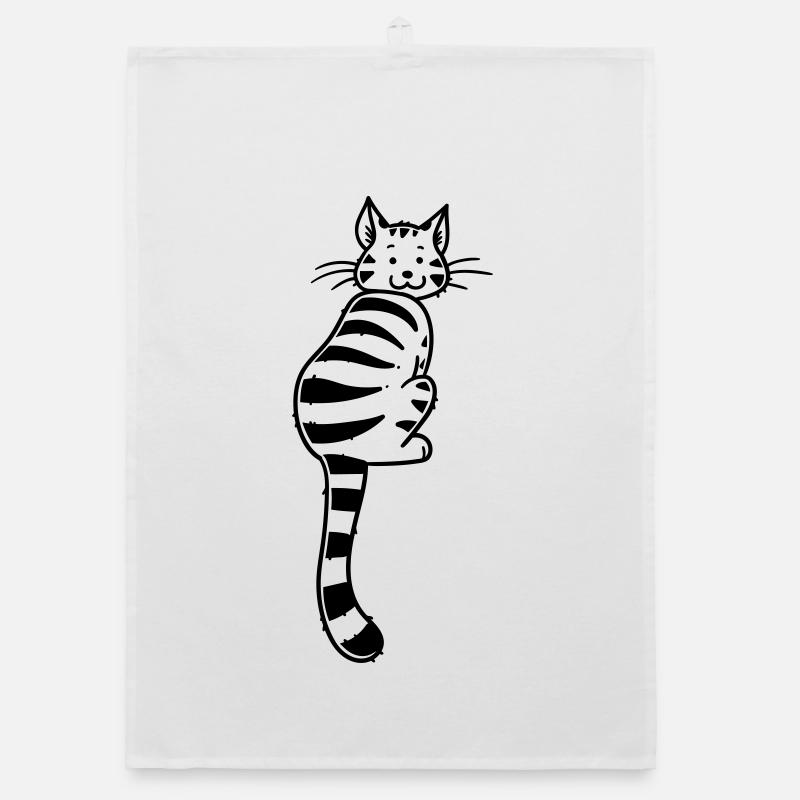 Cartoon Kitten Organic Geschirrtuch