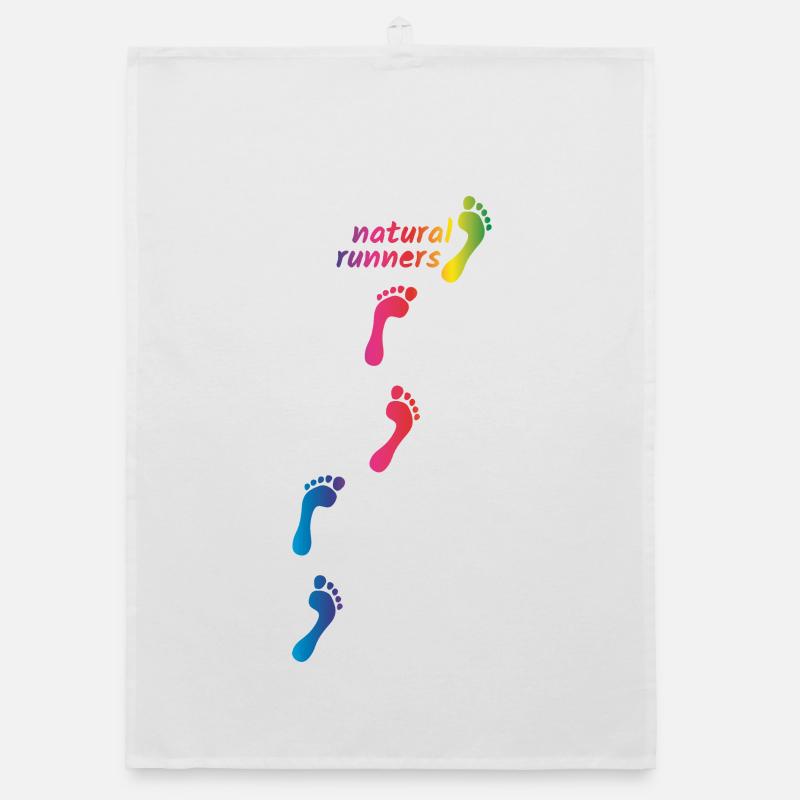 Rainbow Footprints - marcher pieds nus dans la vie Torchon bio