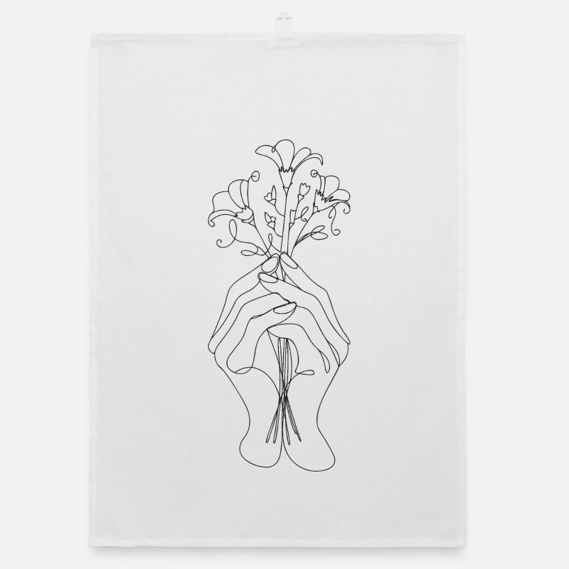Hands Nurture Sprouting Bouquet Organic dish towel