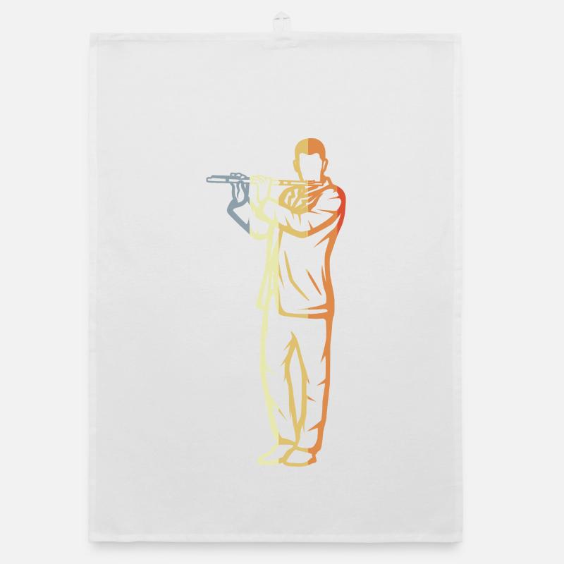 Funny Flute Boy Organic dish towel