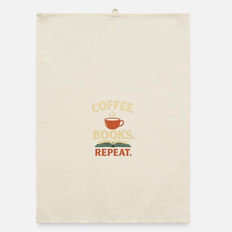 Coffee Books Repeat Organic dish towel