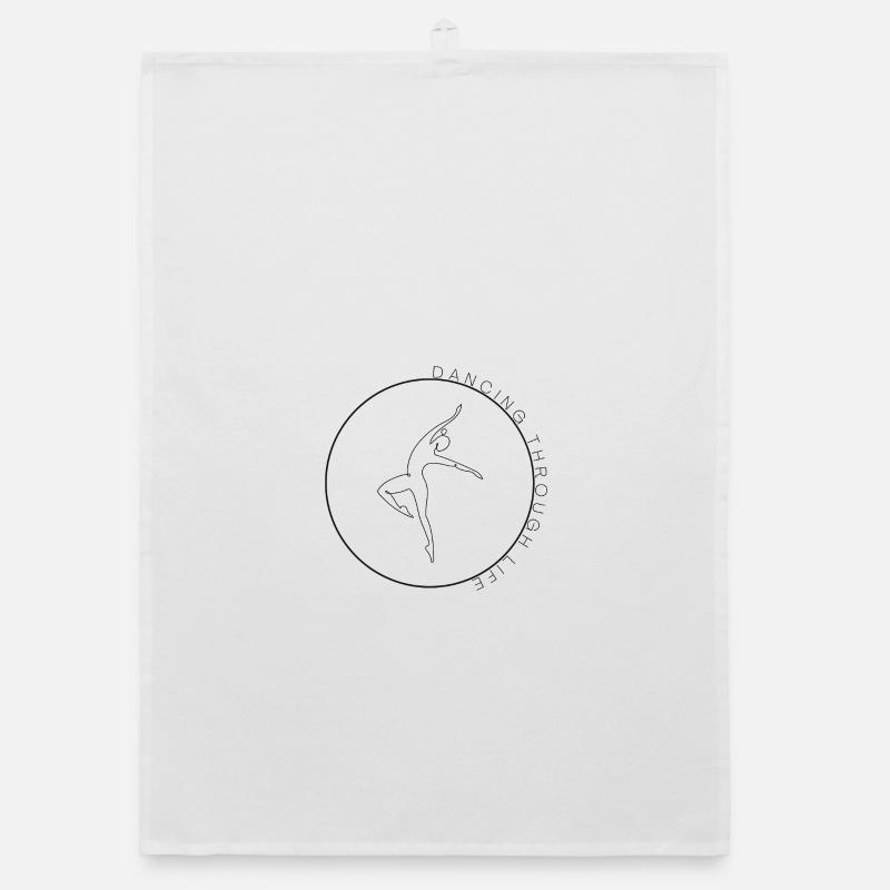 Dancing through life - Organic dish towel - white