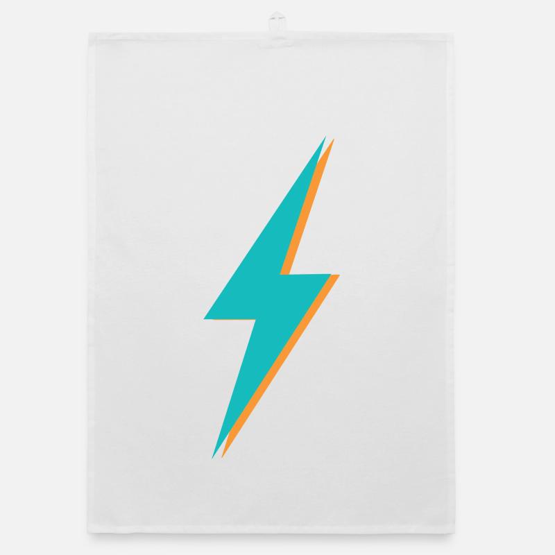 Blue and orange lightning bolt Organic dish towel