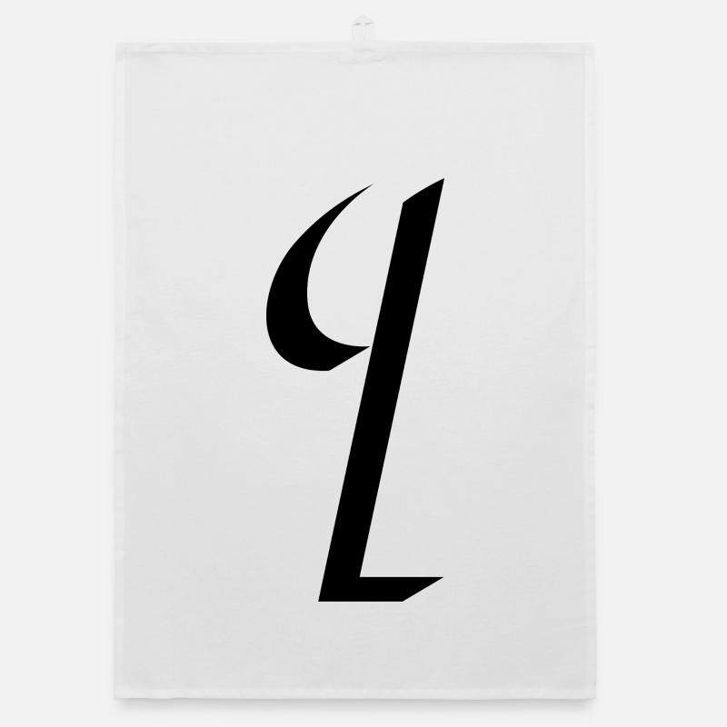 Lettre I, nom, la lettre I - Torchon bio - blanc