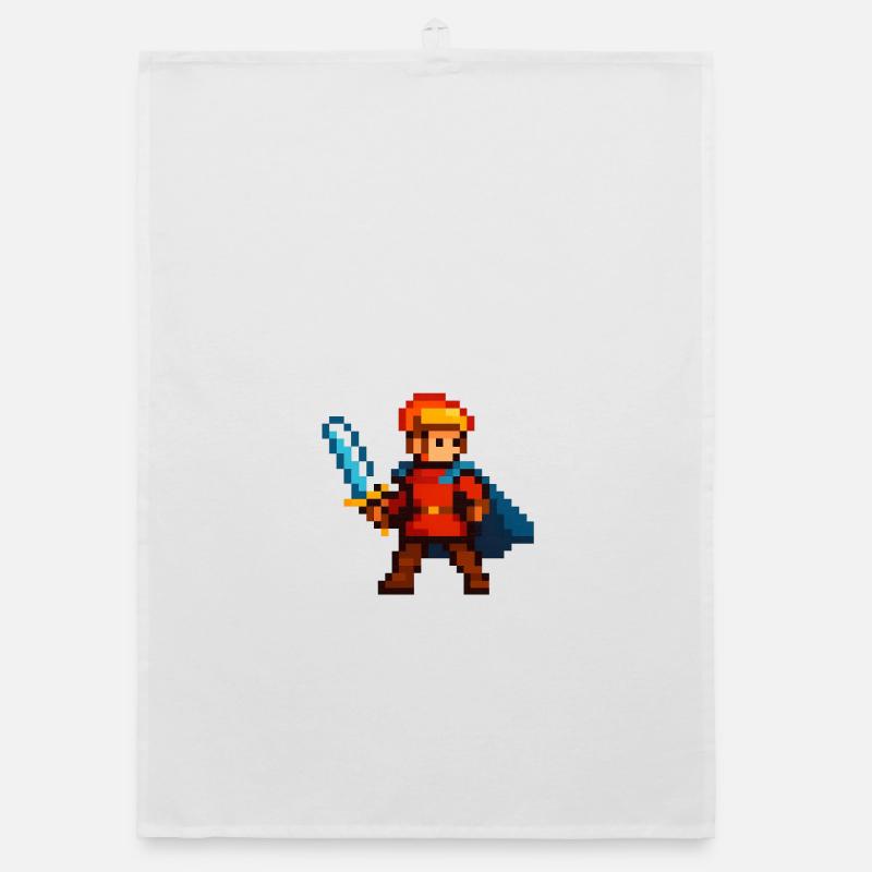 Chevalier Pixel avec épée et cape Torchon bio