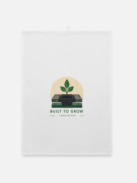 Built to Grow – Landschaftsbau & Gartenbau Design - Organic Geschirrtuch - Weiß - Vorne