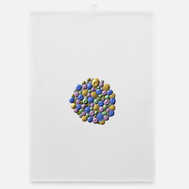 Colourful molecular structure in pastel colours Organic dish towel