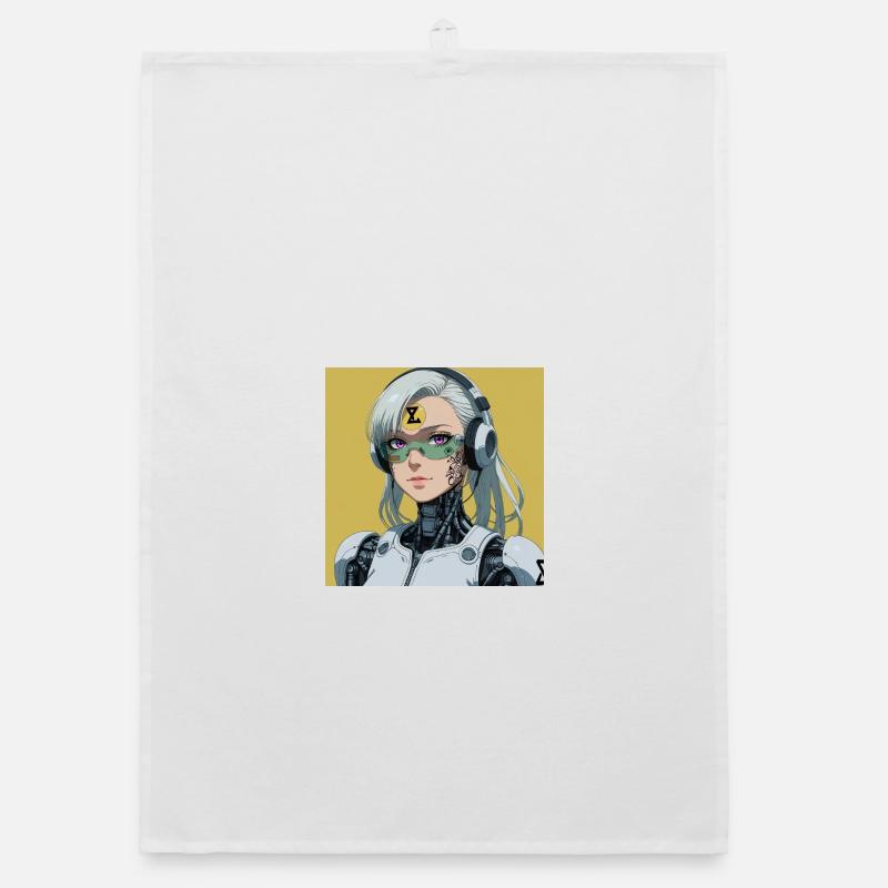 Cyborg Avatar mit Headset - Organic Geschirrtuch - Weiß