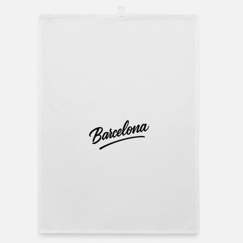 Barcelona Script mit Bogenlinie Organic Geschirrtuch