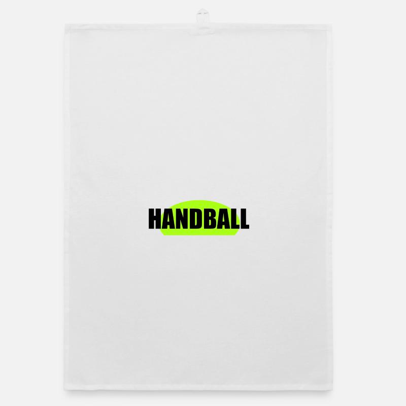Impression néon vert néon de handball - Torchon bio - blanc