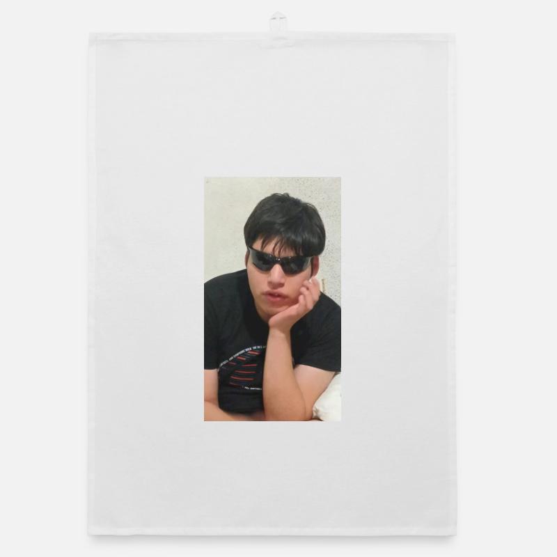 Urbane Silhouette mit Brille Organic Geschirrtuch