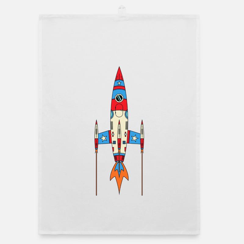 Super Fast Rocket Ship Organic dish towel