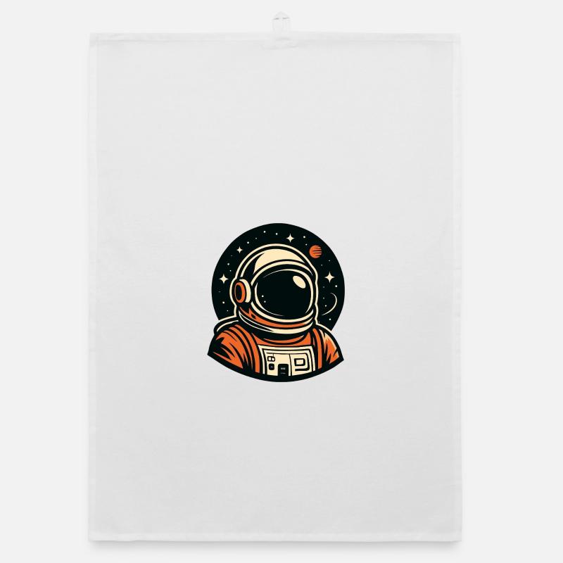 Astronaute orange dans l'espace Torchon bio