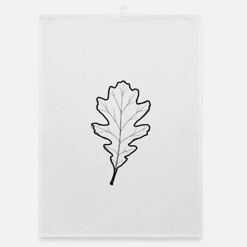 LiGu-Design - Eichenblatt Umriss  Organic Geschirrtuch