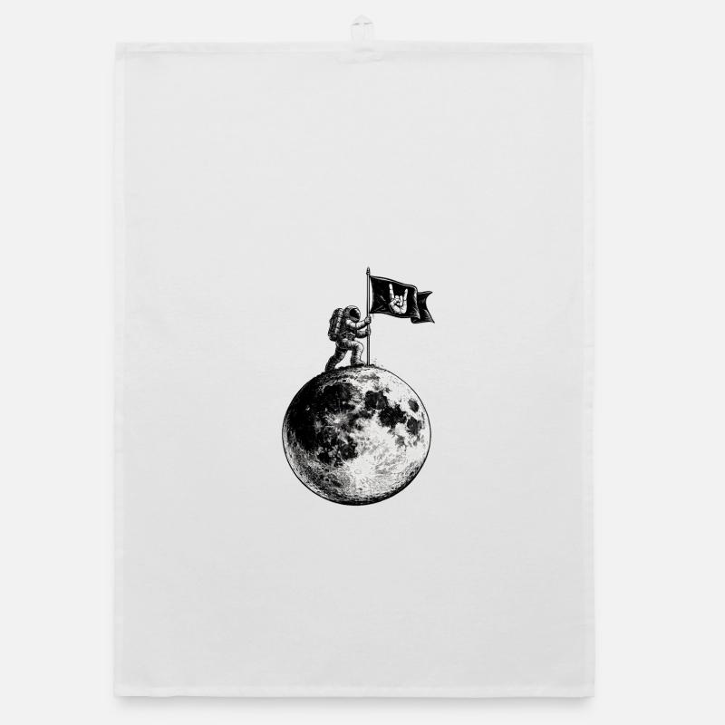 Drapeau lunaire avec panneau jupe - Torchon bio - blanc