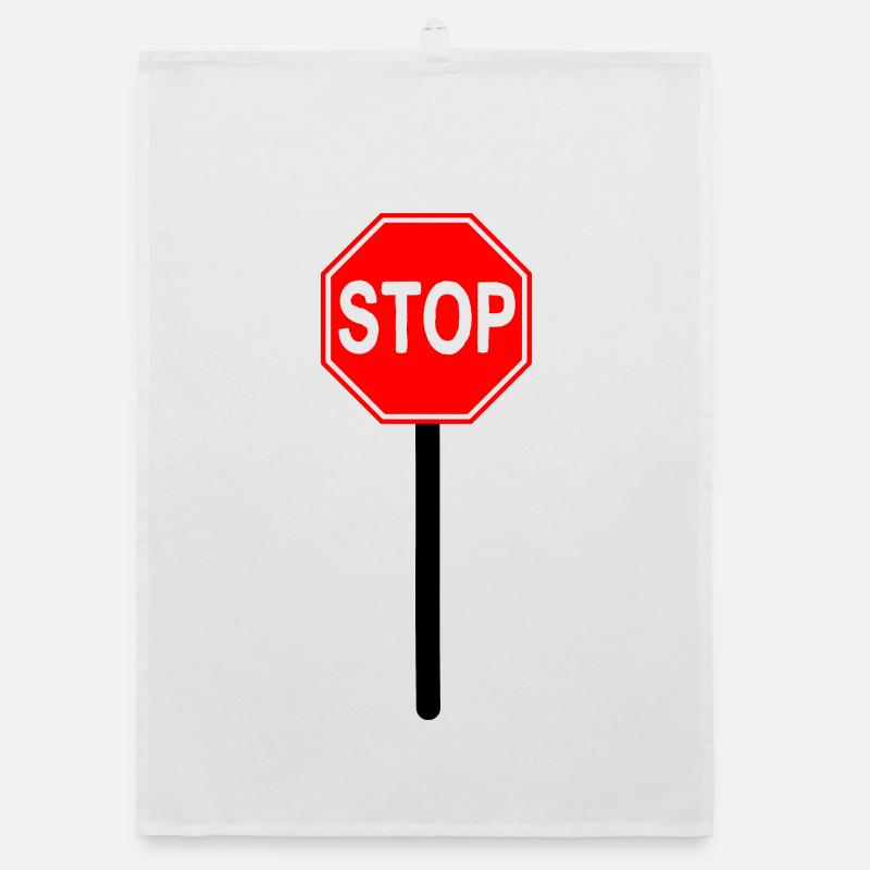 Stop Schild Organic Geschirrtuch