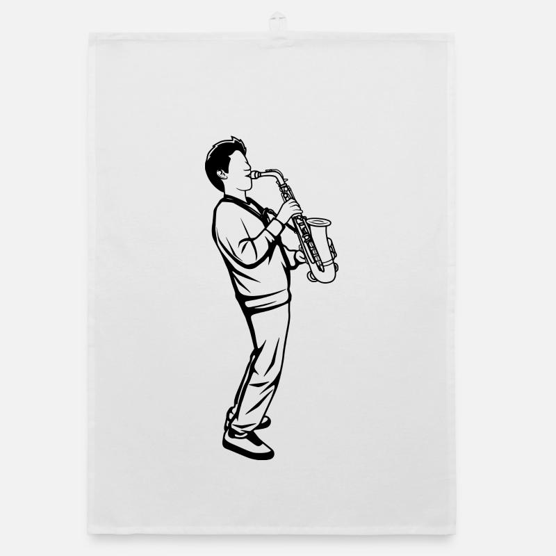 Saxophone Boy Organic dish towel