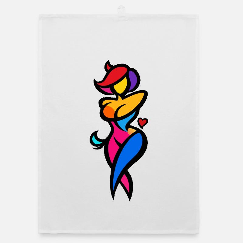 Colorful Dancer Silhouette Organic dish towel