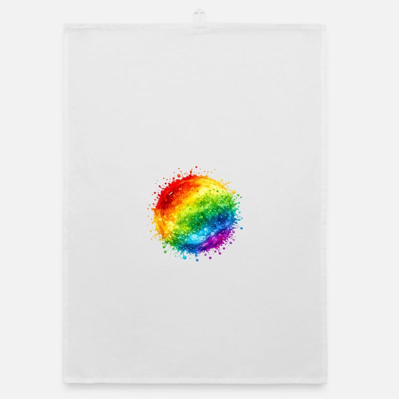 Rainbow Color Splash Explosion Organic dish towel