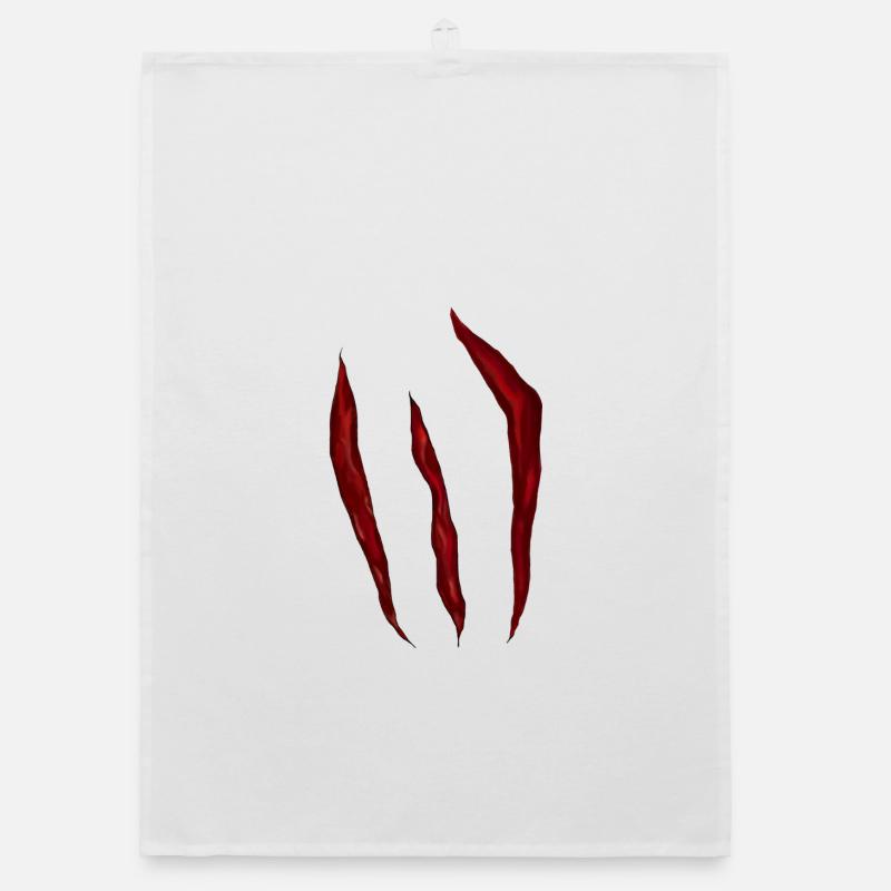 Blood-red scratch marks Organic dish towel
