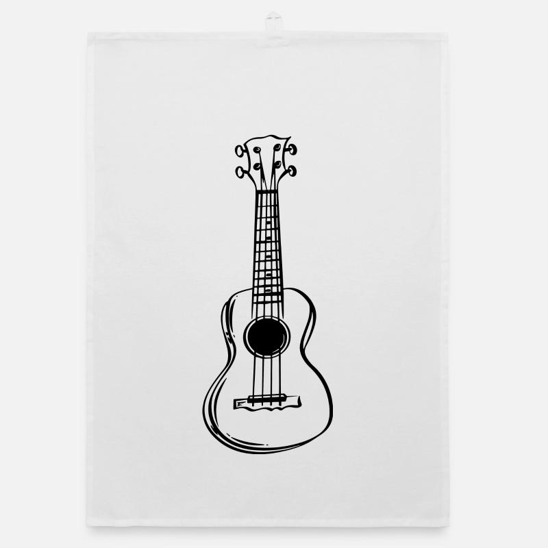 Ukulele Line Art Organic Geschirrtuch