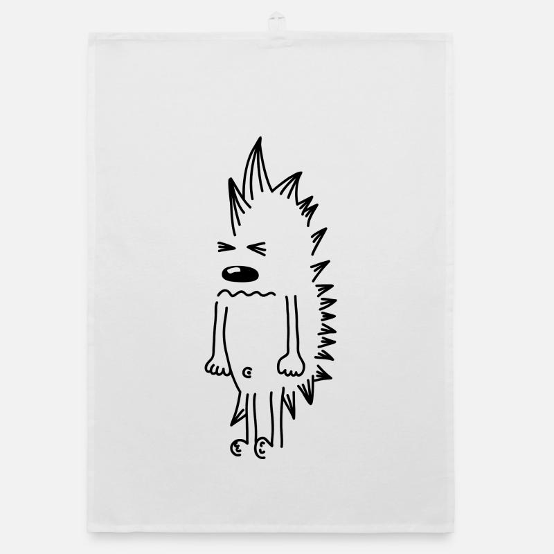 Grumpy Hedgehog – Kawaii Stinger Comic Organic dish towel