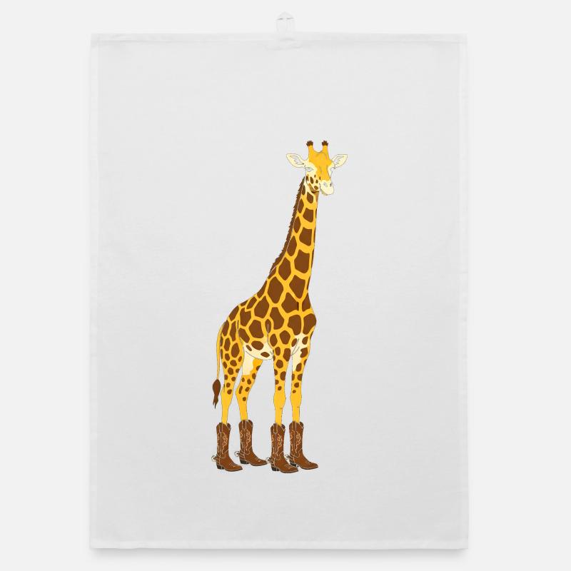 Girafe avec une déclaration de botte Torchon bio
