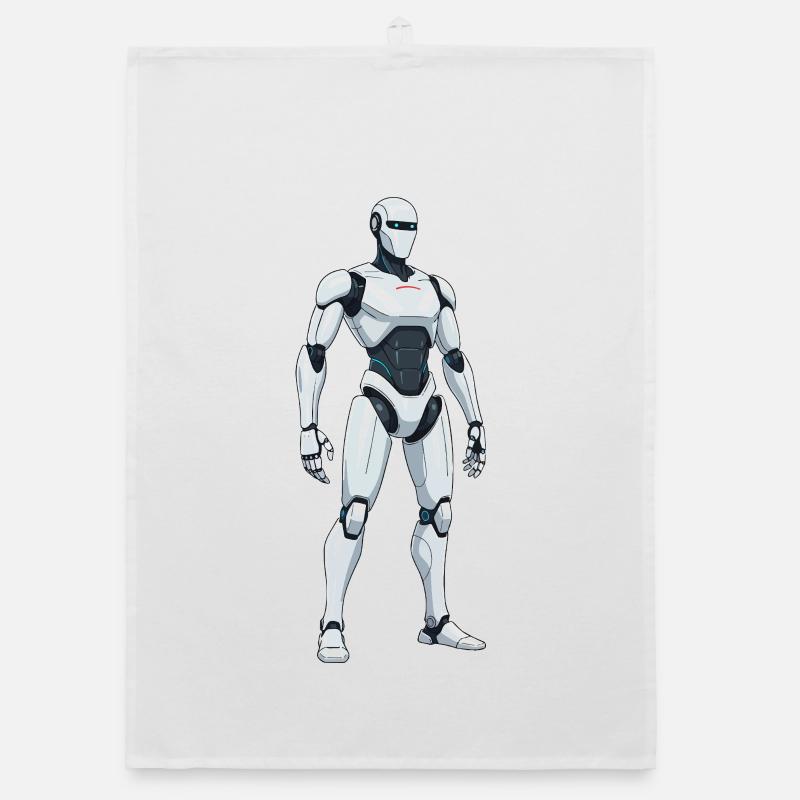 Weißer SciFi-Kampfroboter Organic Geschirrtuch