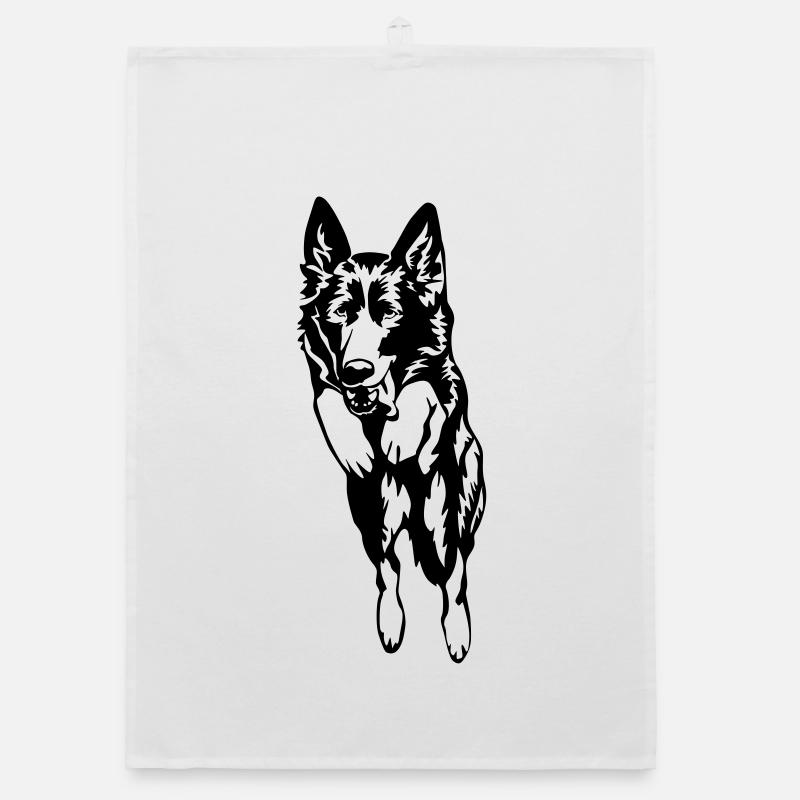 Deutscher Schäferhund - Organic Geschirrtuch - Weiß