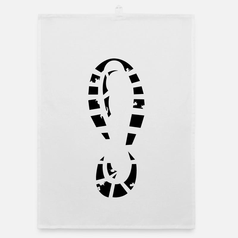 Empreinte Chaussure Illustration Signe Icône Graphique - Torchon bio - blanc