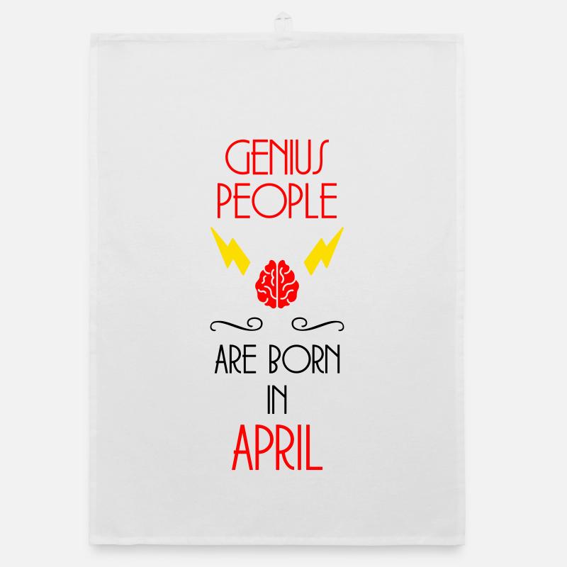Genies are born in April - Anniversary Organic dish towel