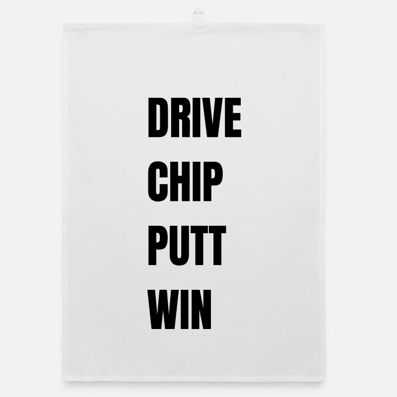 Golf Drive Chip Putt Win - Organic Geschirrtuch - Weiß