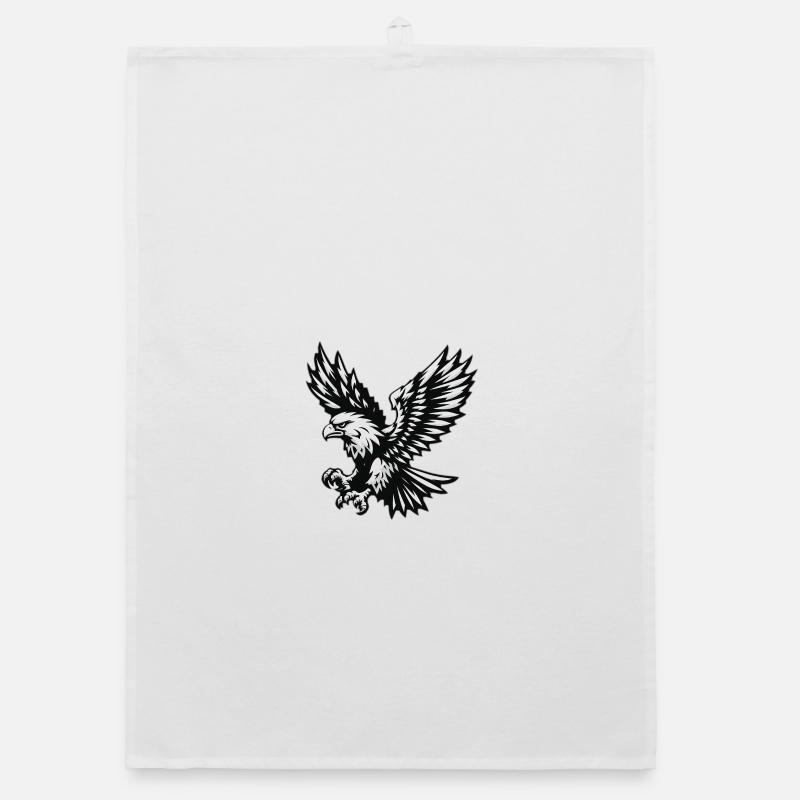 Aigle noir blanc Torchon bio
