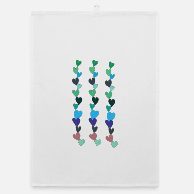 heart chain blue Organic dish towel