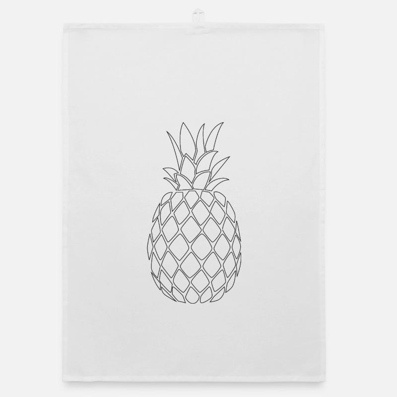 Pineapple black - Minimal Design Organic Geschirrtuch