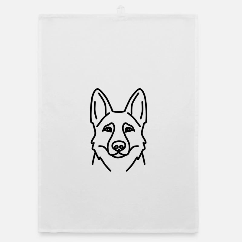 Head German Shepherd Organic dish towel