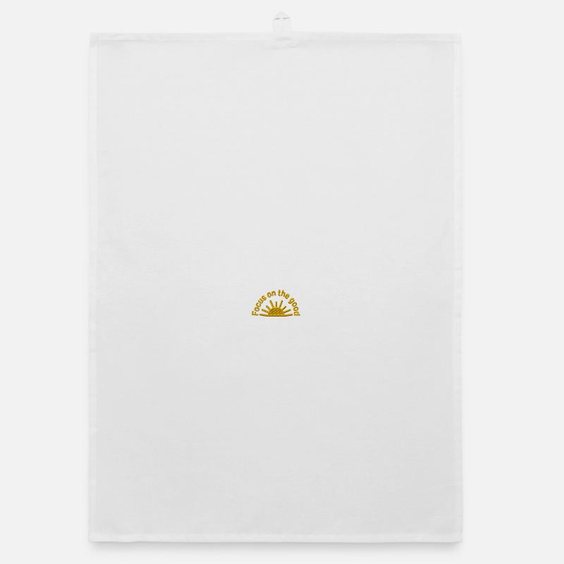 Positive statement Focus on the Good embroidered Organic dish towel