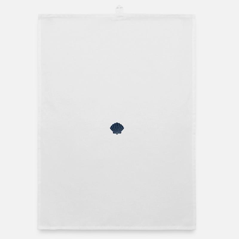 Shell embroidered Organic dish towel