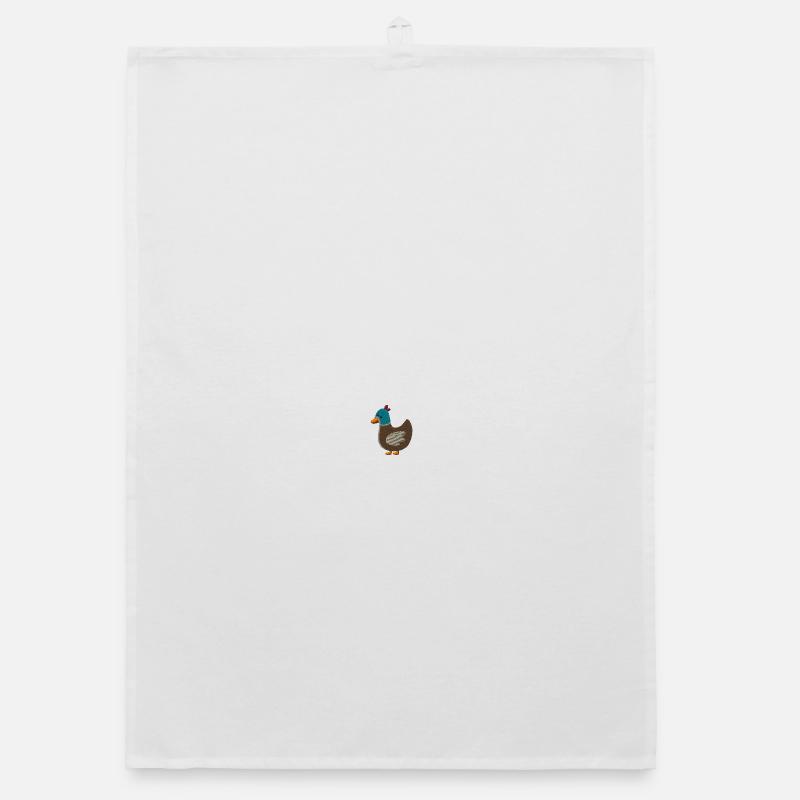 Embroidered duck Organic dish towel