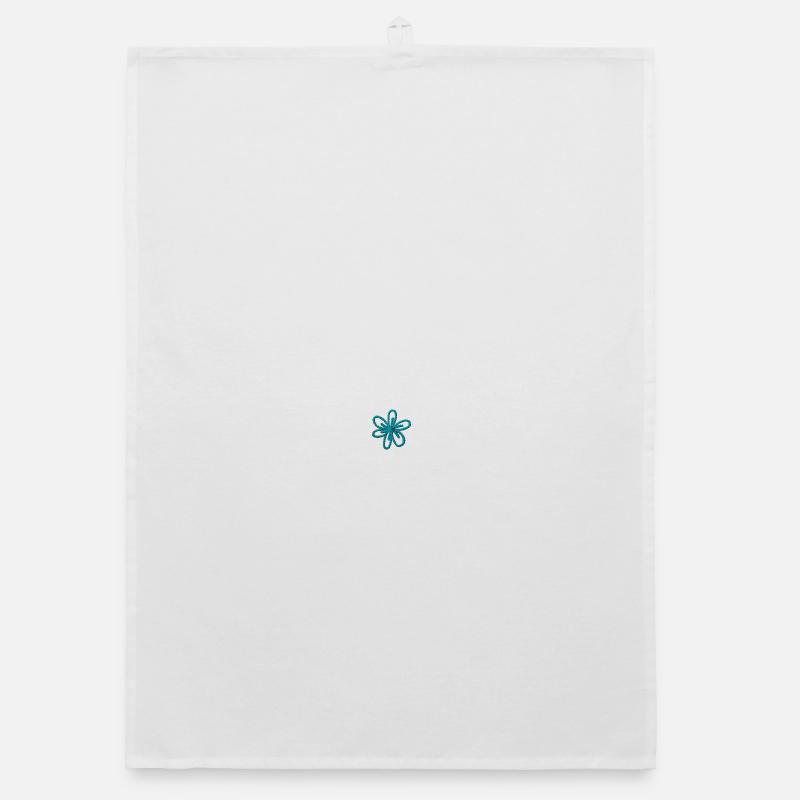 Fleur brodée Torchon bio