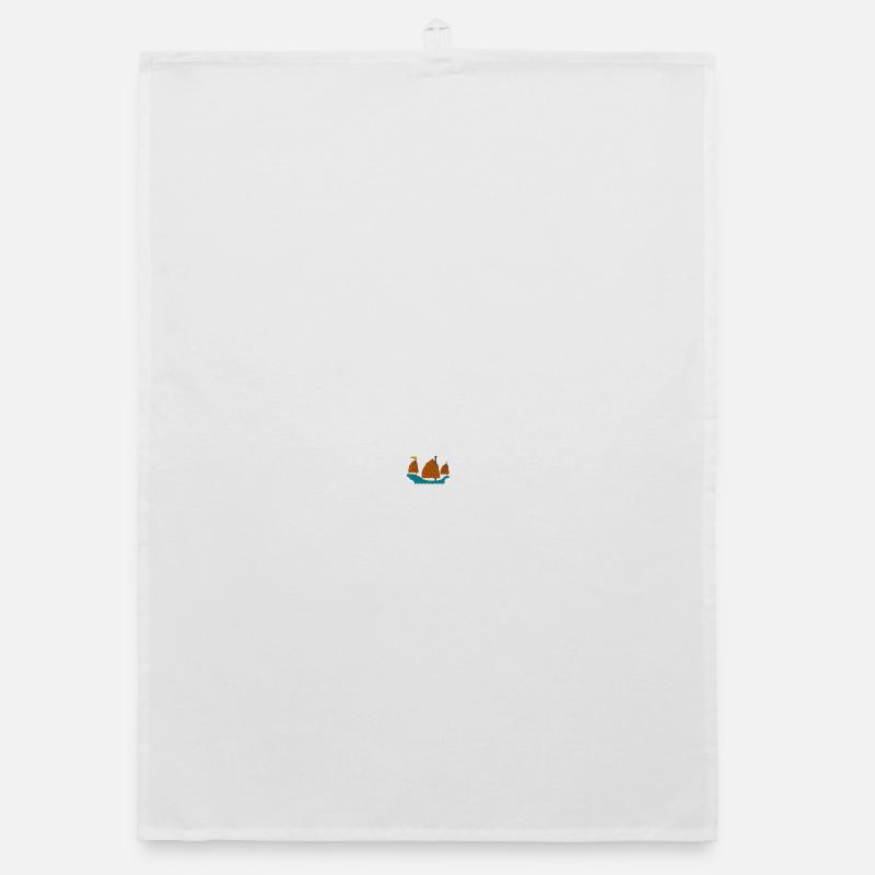 Sailing ship Organic dish towel