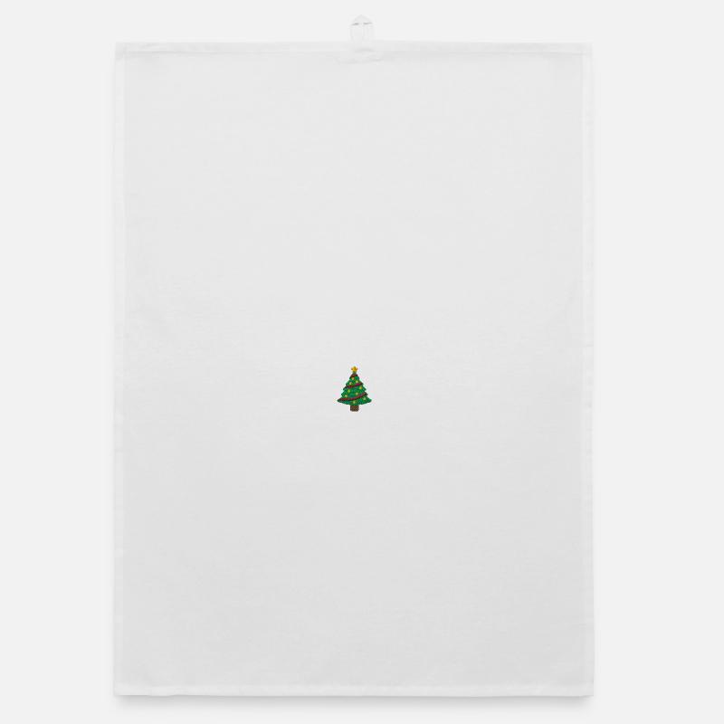 Weihnachtsbaum bestickt - Organic Geschirrtuch - Weiß