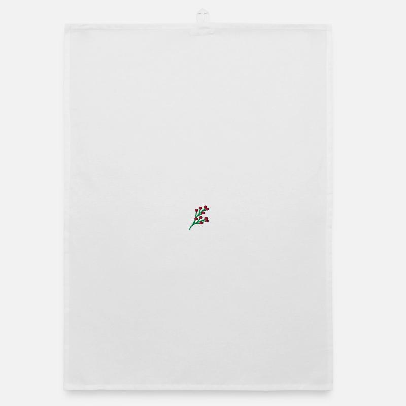 Cerisier cornaline brodé Torchon bio