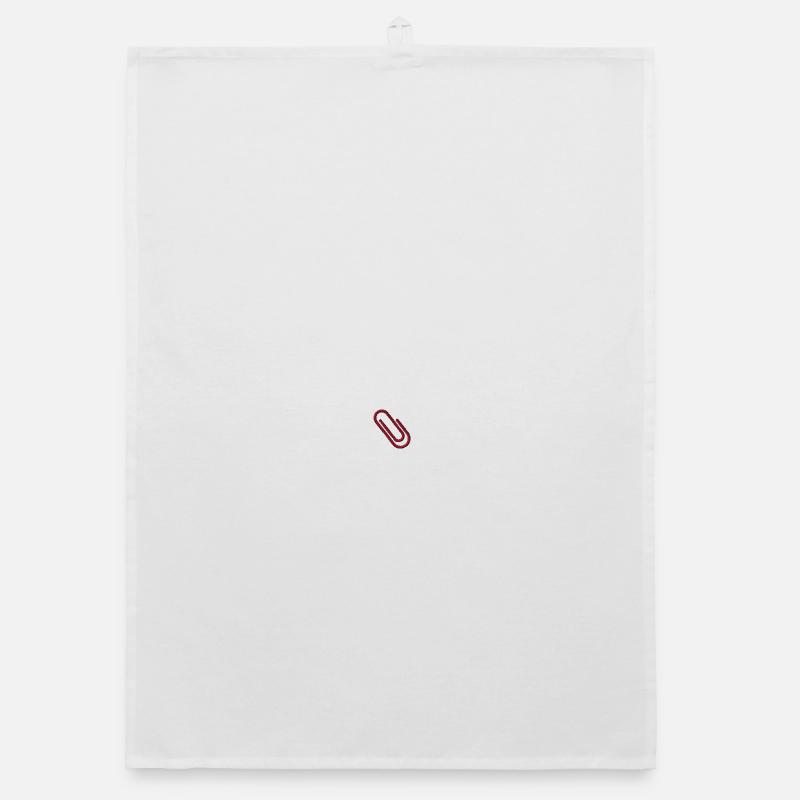 Embroidered paper clip Organic dish towel