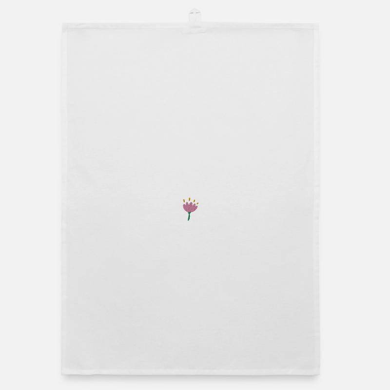 Fleur brodée Torchon bio