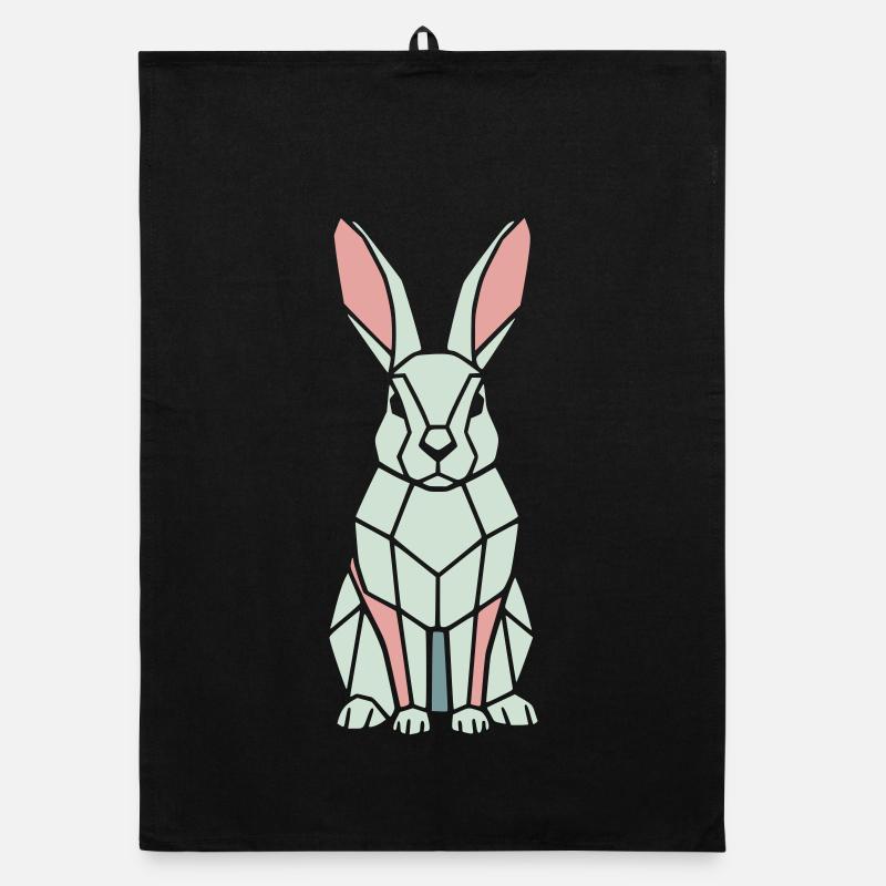 Geometrischer Hase Low Poly Modern Organic Geschirrtuch