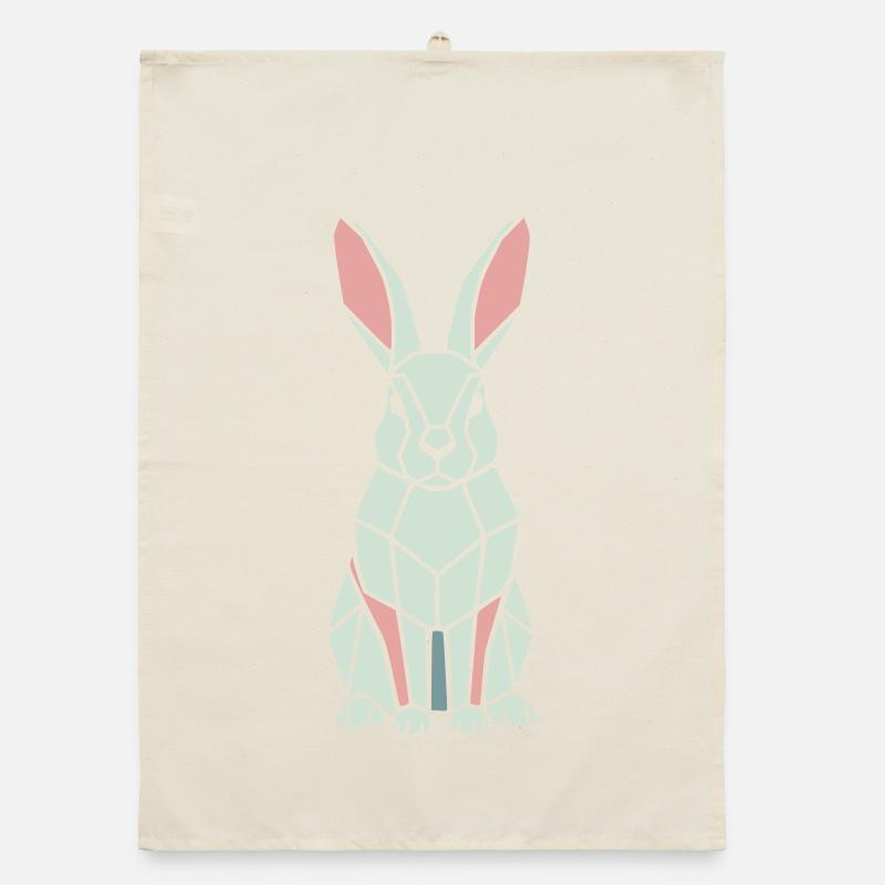 Geometric Bunny Low Poly Modern Torchon bio