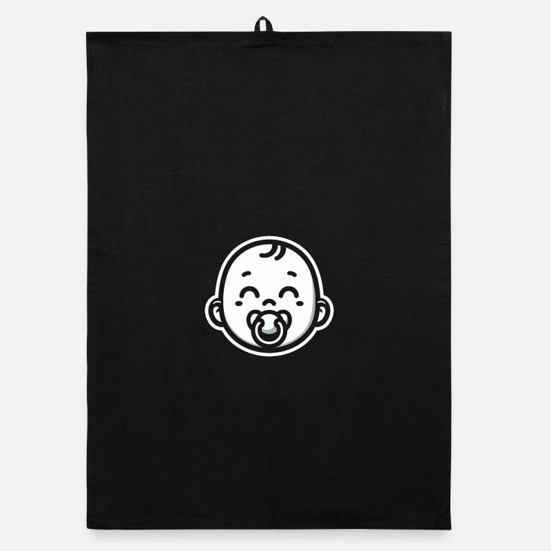 Baby with pacifier Organic dish towel