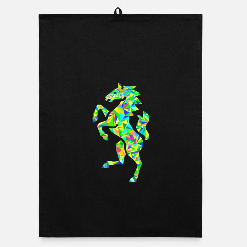 Pferd polygon bunt Organic Geschirrtuch