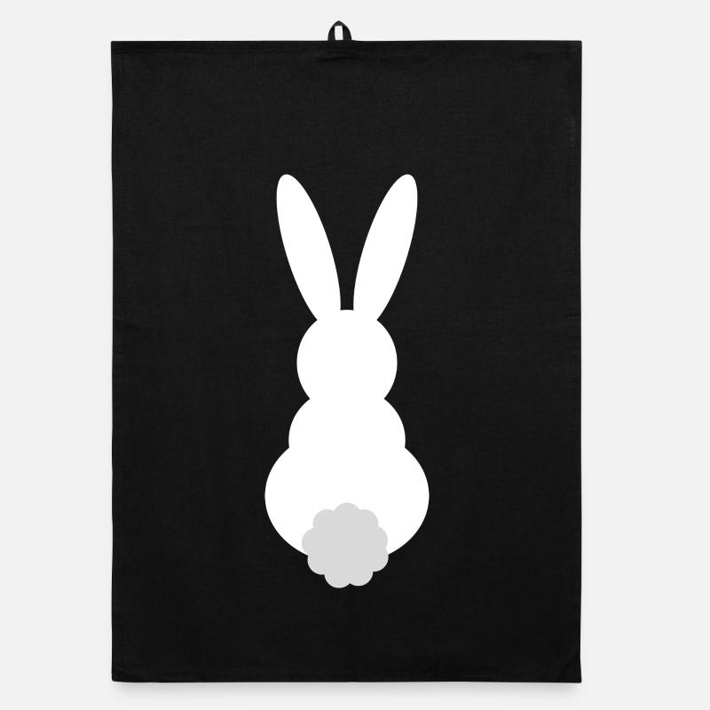 Silhouette de lapin avec une queue duveteuse Torchon bio
